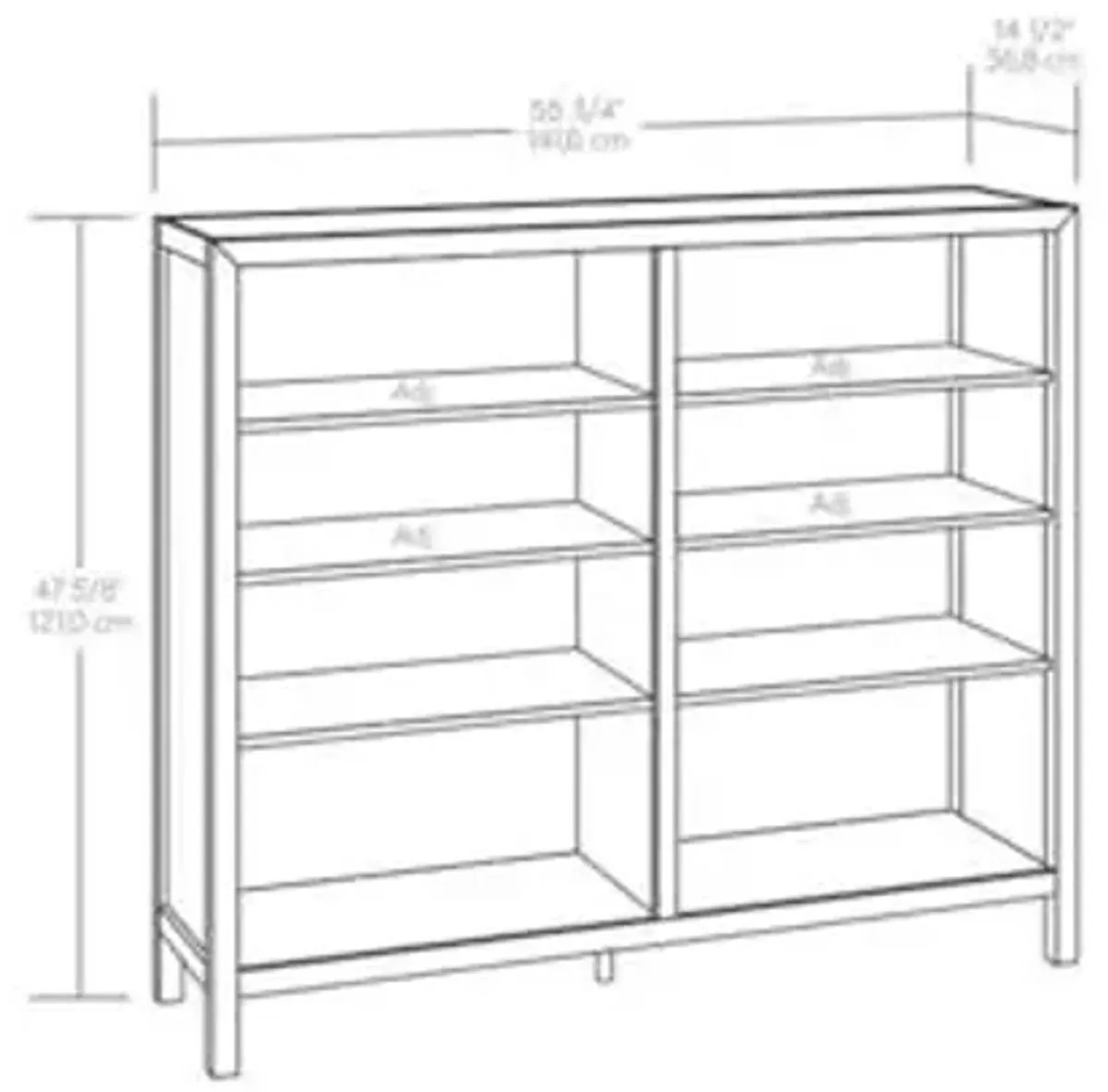 Sauder Pacific View Horizontal Bookcase, Prime Oak Finish