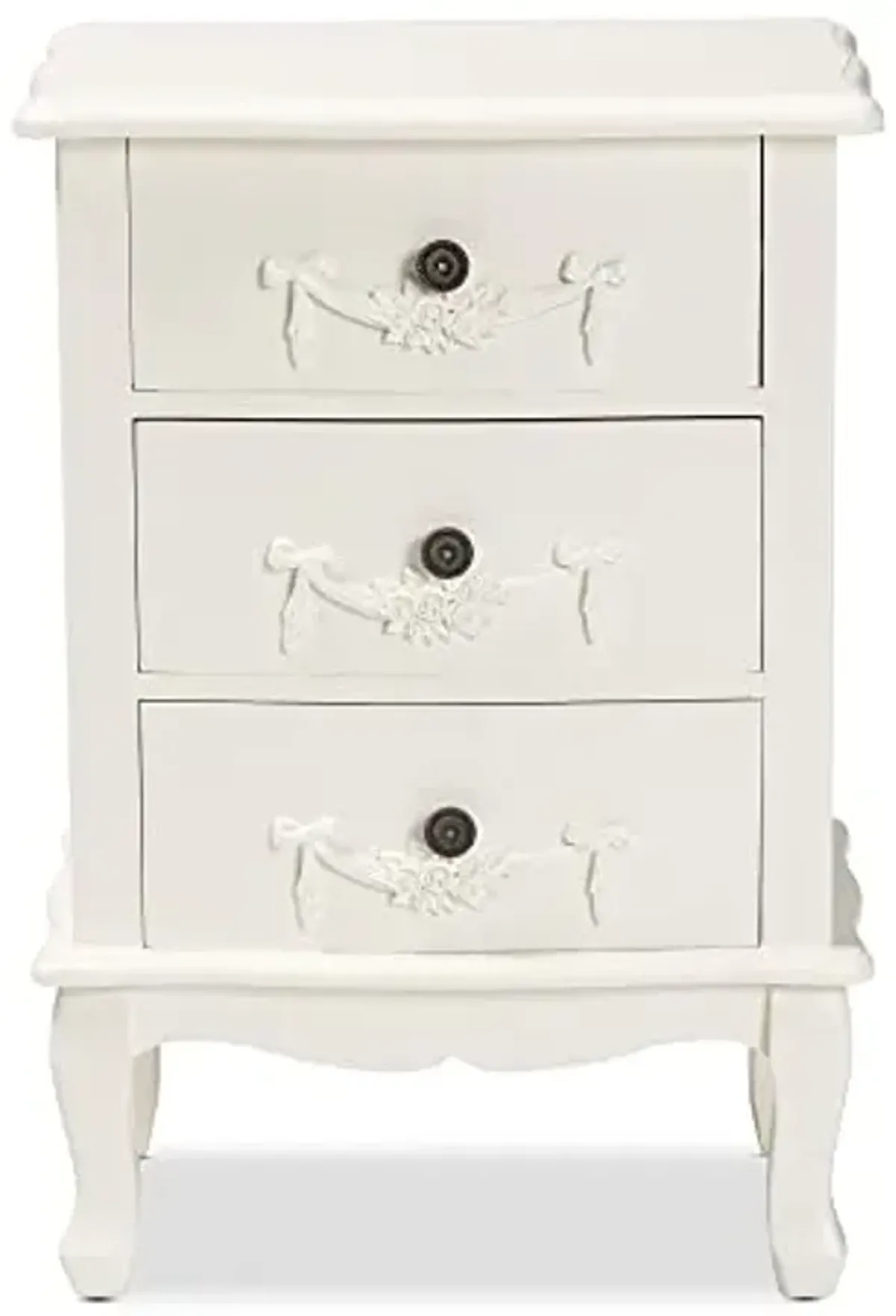 Baxton Studio Callen End Table, Single, White