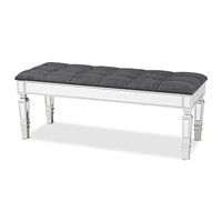 Baxton Studio Hedia Benche & Banquette, One Size, Grey/Silver