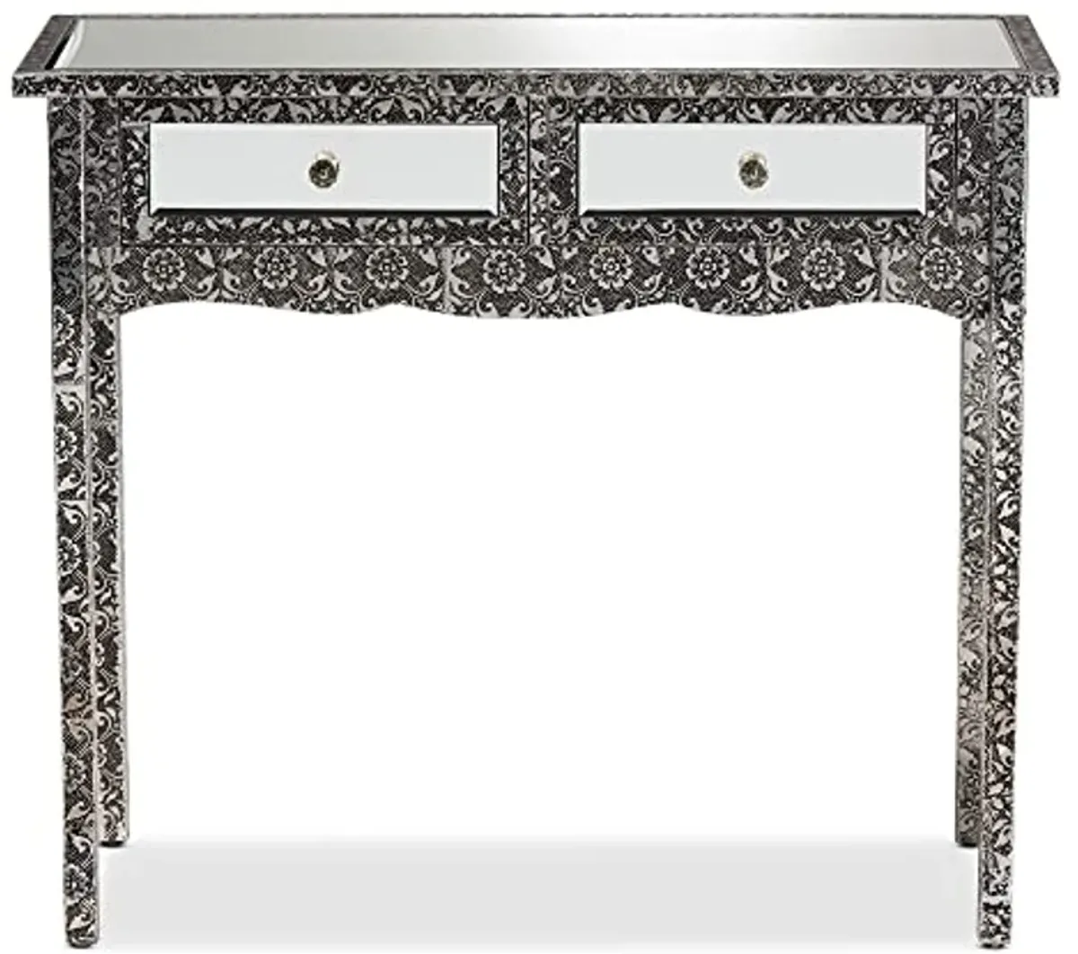 Baxton Studio Wycliff Console Table, One Size, Dark Grey/Silver