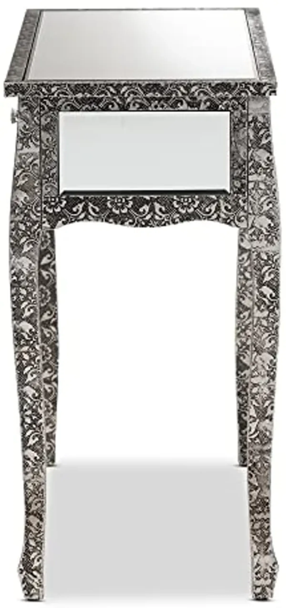 Baxton Studio Wycliff Console Table, One Size, Dark Grey/Silver