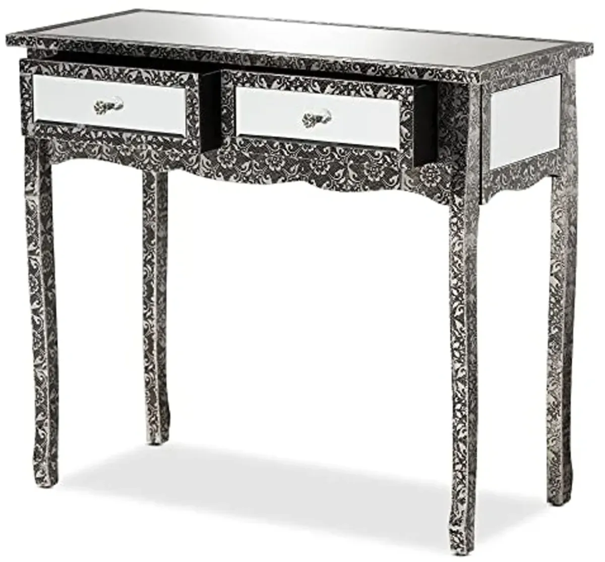 Baxton Studio Wycliff Console Table, One Size, Dark Grey/Silver