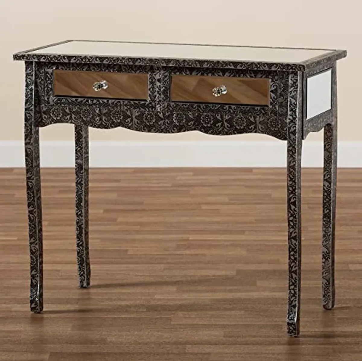 Baxton Studio Wycliff Console Table, One Size, Dark Grey/Silver