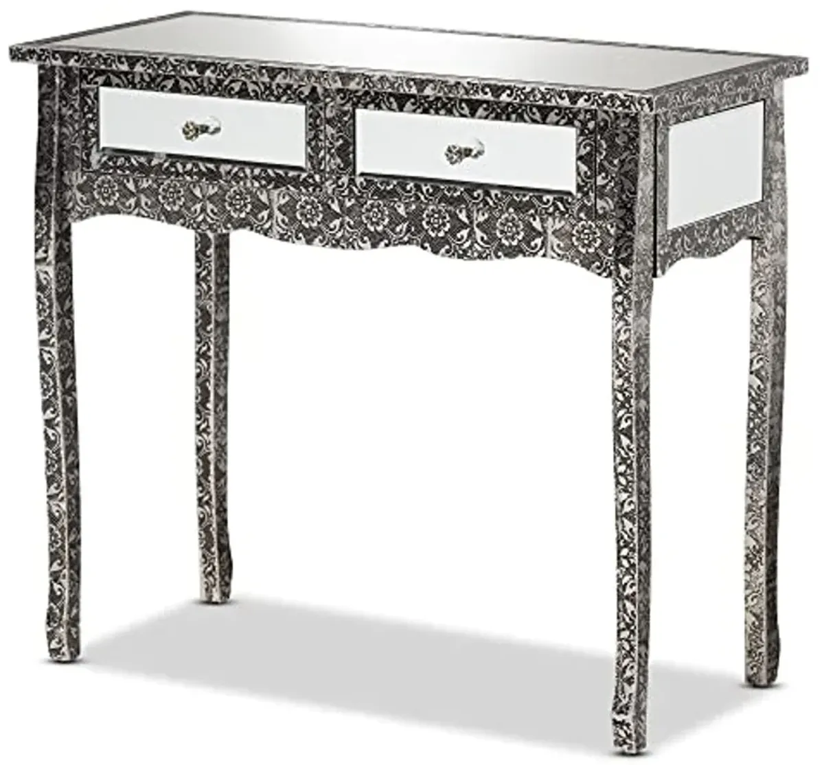 Baxton Studio Wycliff Console Table, One Size, Dark Grey/Silver