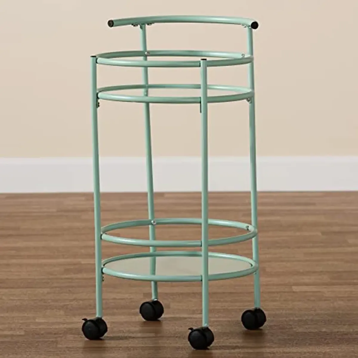 Baxton Studio Newell Trolley and Cart, One Size, Mint Green/Black