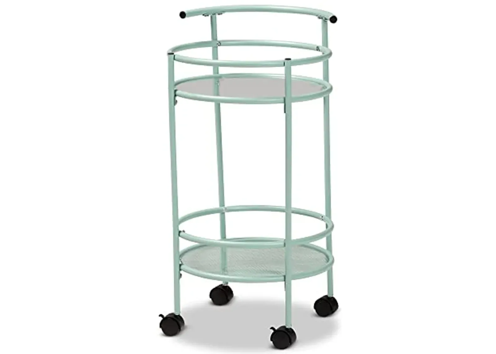 Baxton Studio Newell Trolley and Cart, One Size, Mint Green/Black