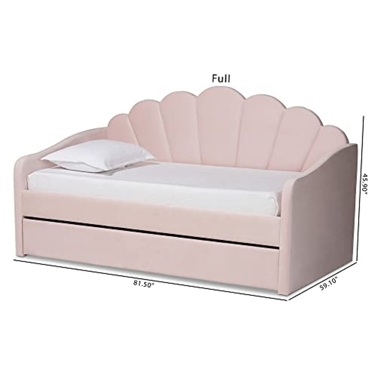 Baxton Studio Timila, Twin Size Daybed/Twin Size Trundle, Light Pink