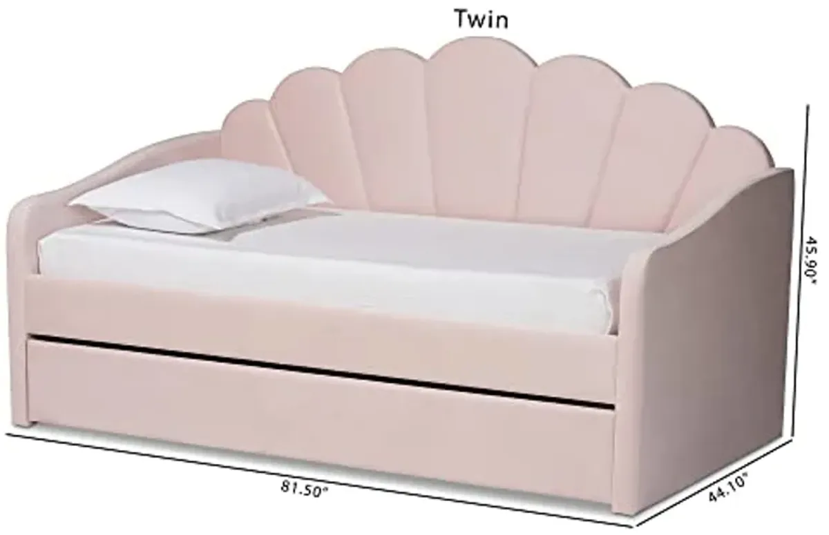 Baxton Studio Timila, Twin Size Daybed/Twin Size Trundle, Light Pink