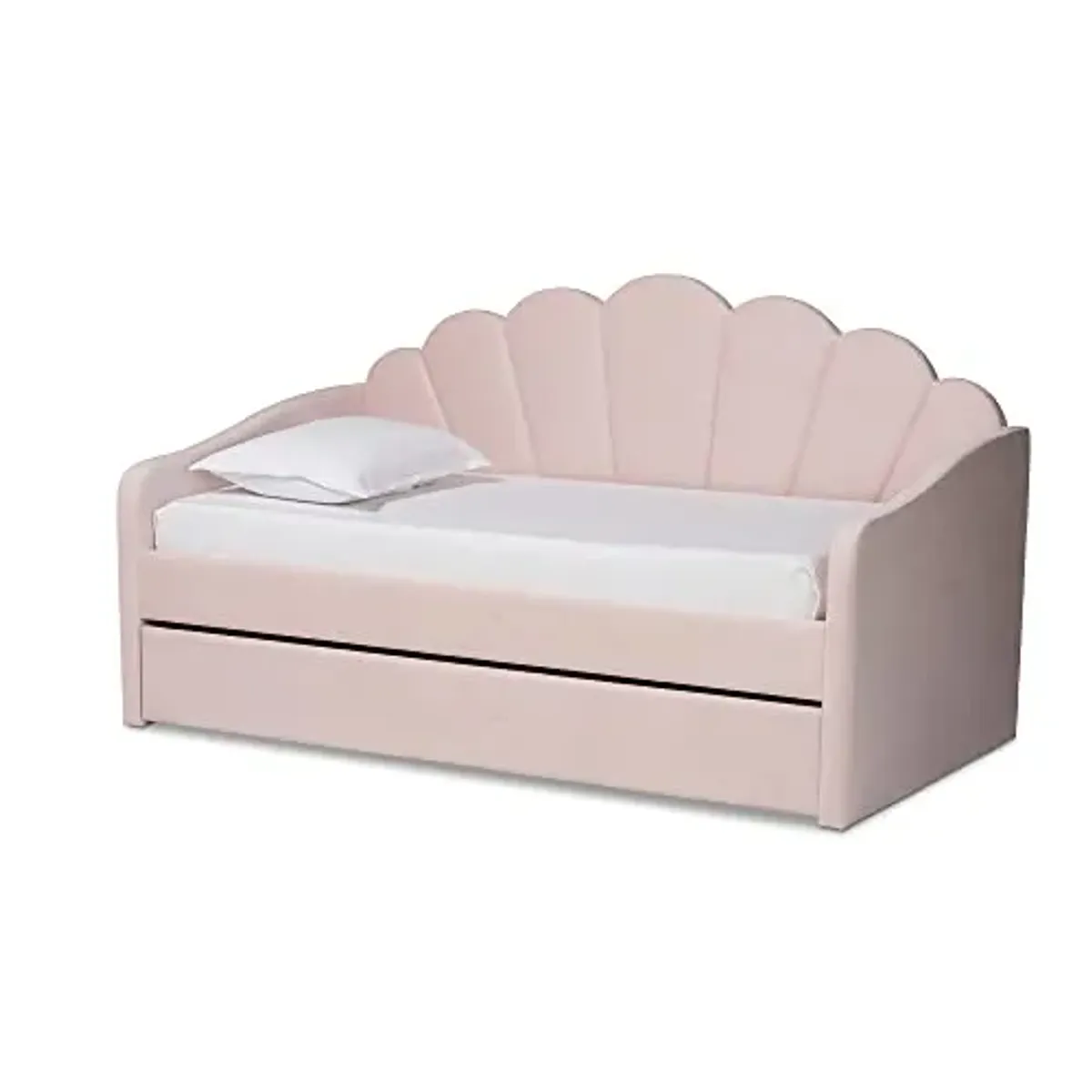 Baxton Studio Timila, Twin Size Daybed/Twin Size Trundle, Light Pink