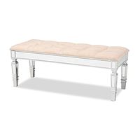Baxton Studio Hedia Benche & Banquette, One Size, Beige/Silver