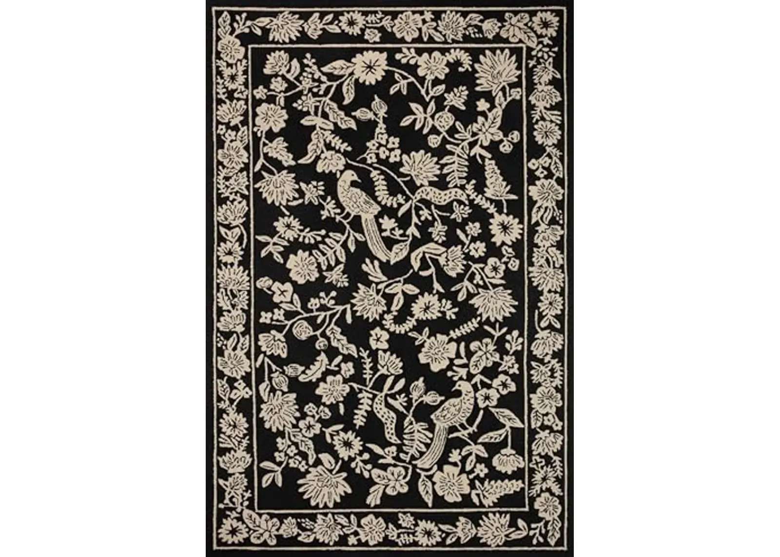 Loloi Rifle Paper Co. x Arboretum Black 2'-3" x 3'-9" Accent Rug