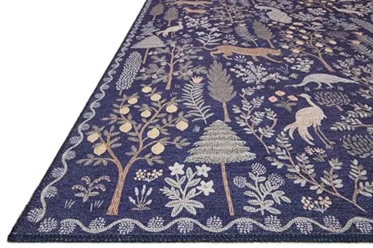 Loloi Rifle Paper Co Menagerie Navy 3'-9" x 5'-9" Accent Rug