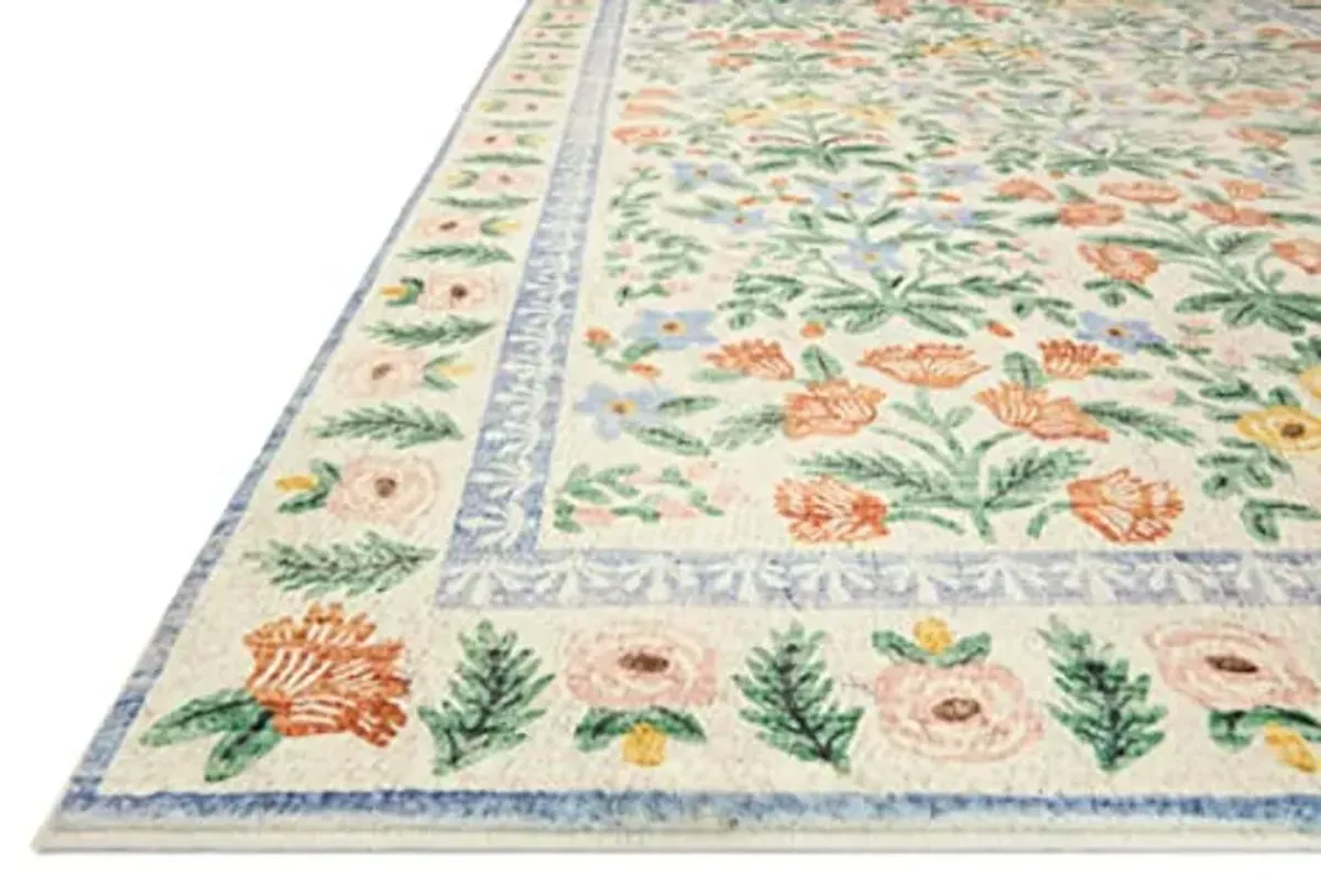 Loloi Rifle Paper Co. x Eden Collection EDE-02 Mughal Garden Cream 2'-6" x 11'-6" Runner Rug