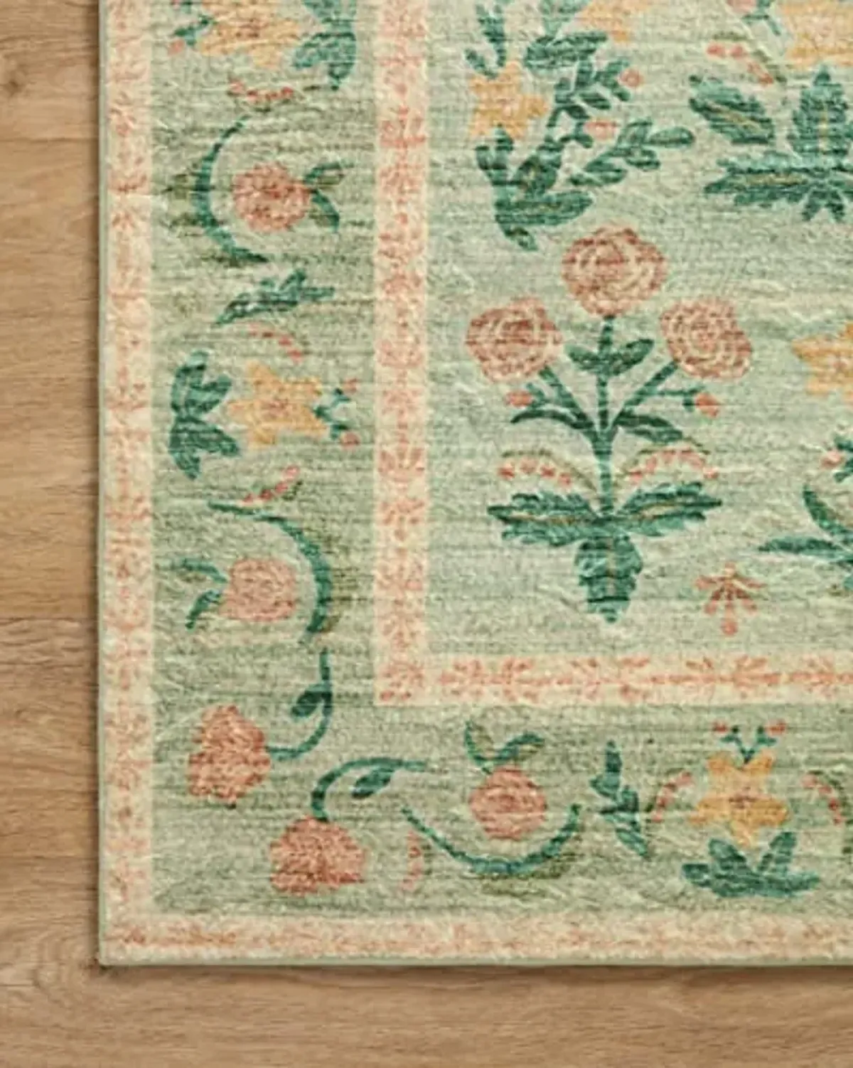 Loloi Rifle Paper Co. x Eden Collection EDE-01 Mughal Rose Moss 2'-3" x 3'-9" Accent Rug