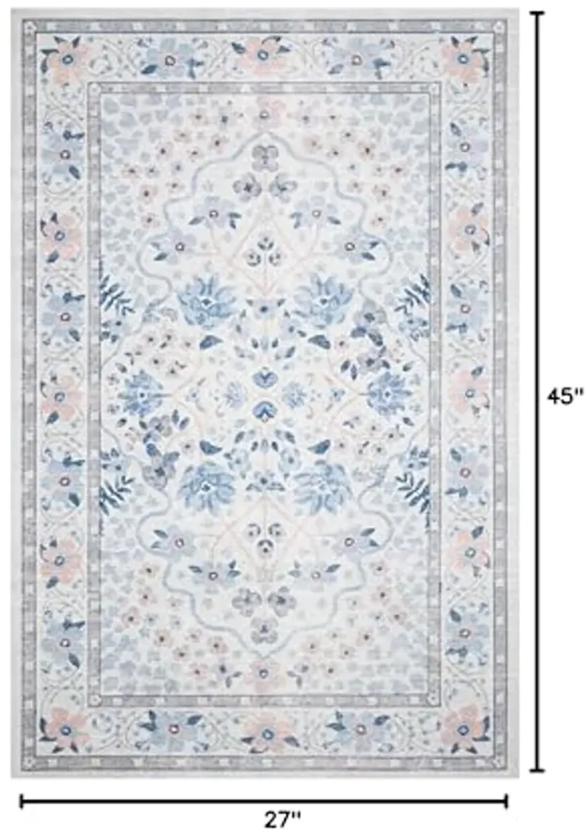 Loloi Rifle Paper Co Palais Snow/Sky 2'-3" x 3'-9" Accent Rug