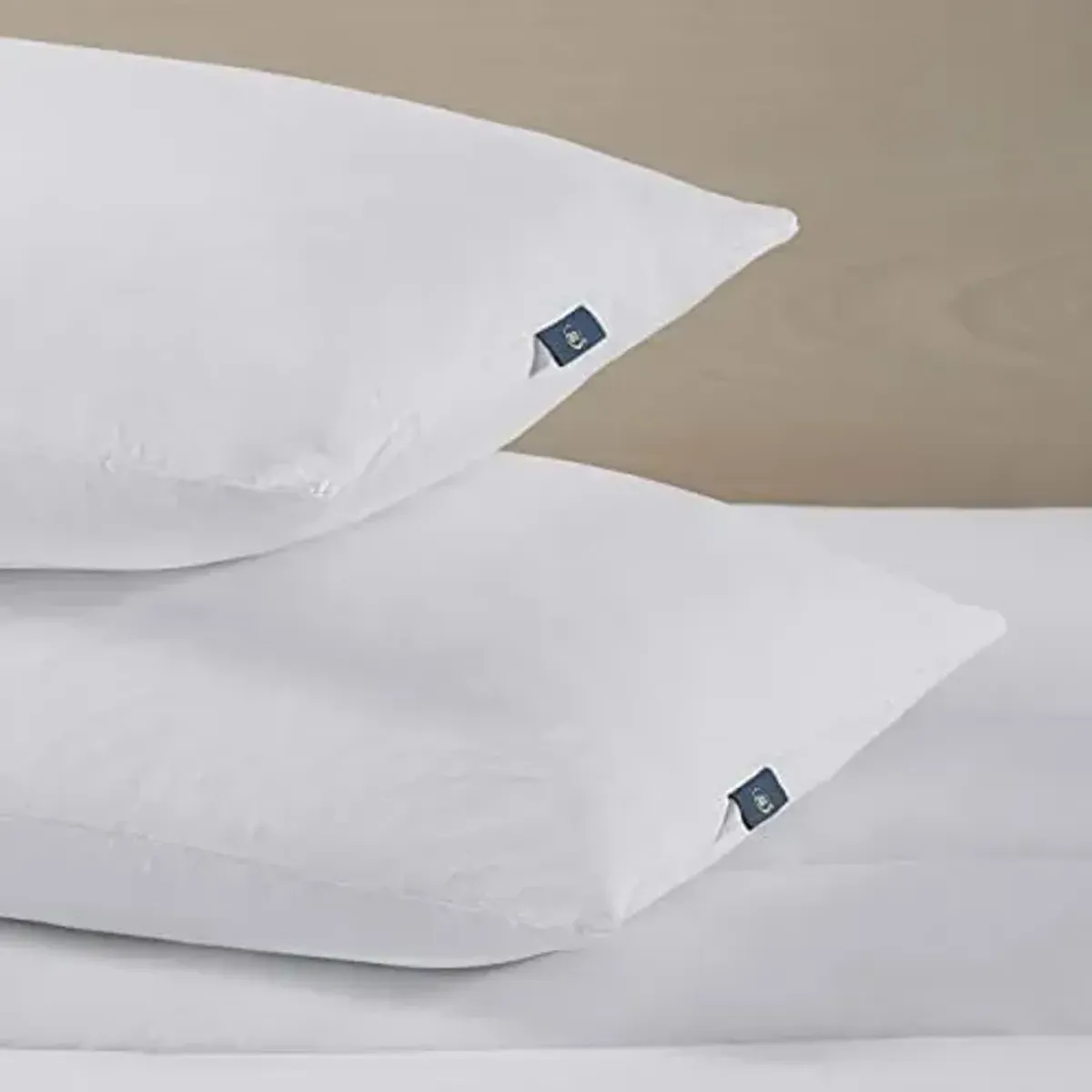 Serta Power Chill Cooling Soft/Medium Down Alternative Bed Pillows for Side, Stomach or Back Sleepers (2 Pack), King, White