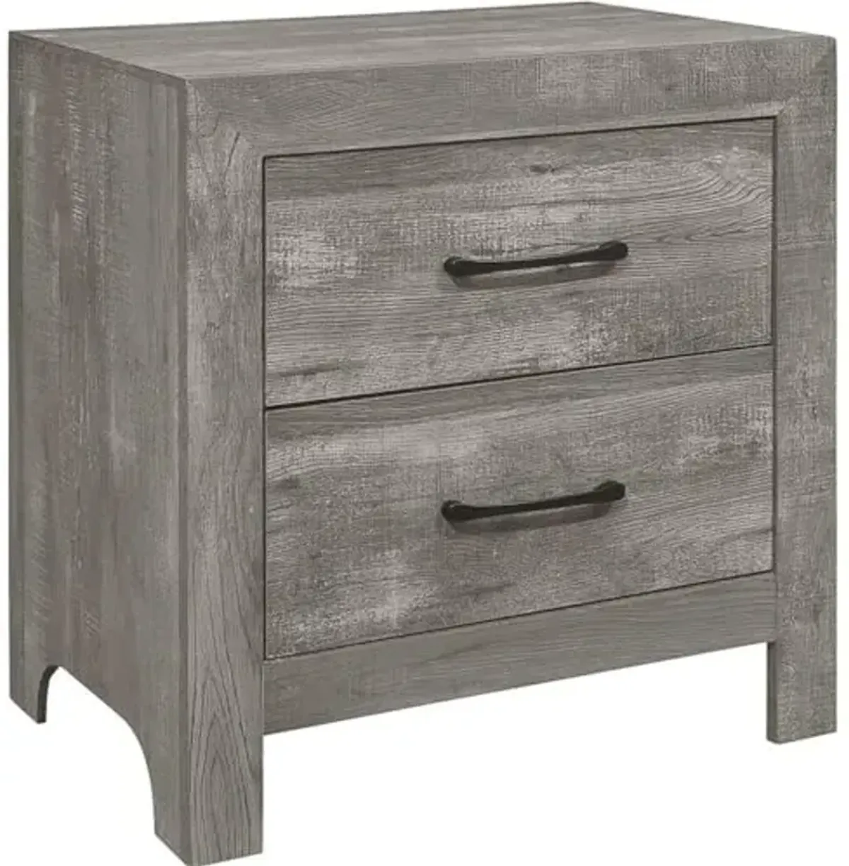 Homelegance Lexicon Wood 2 Drawer Nightstand in Gray