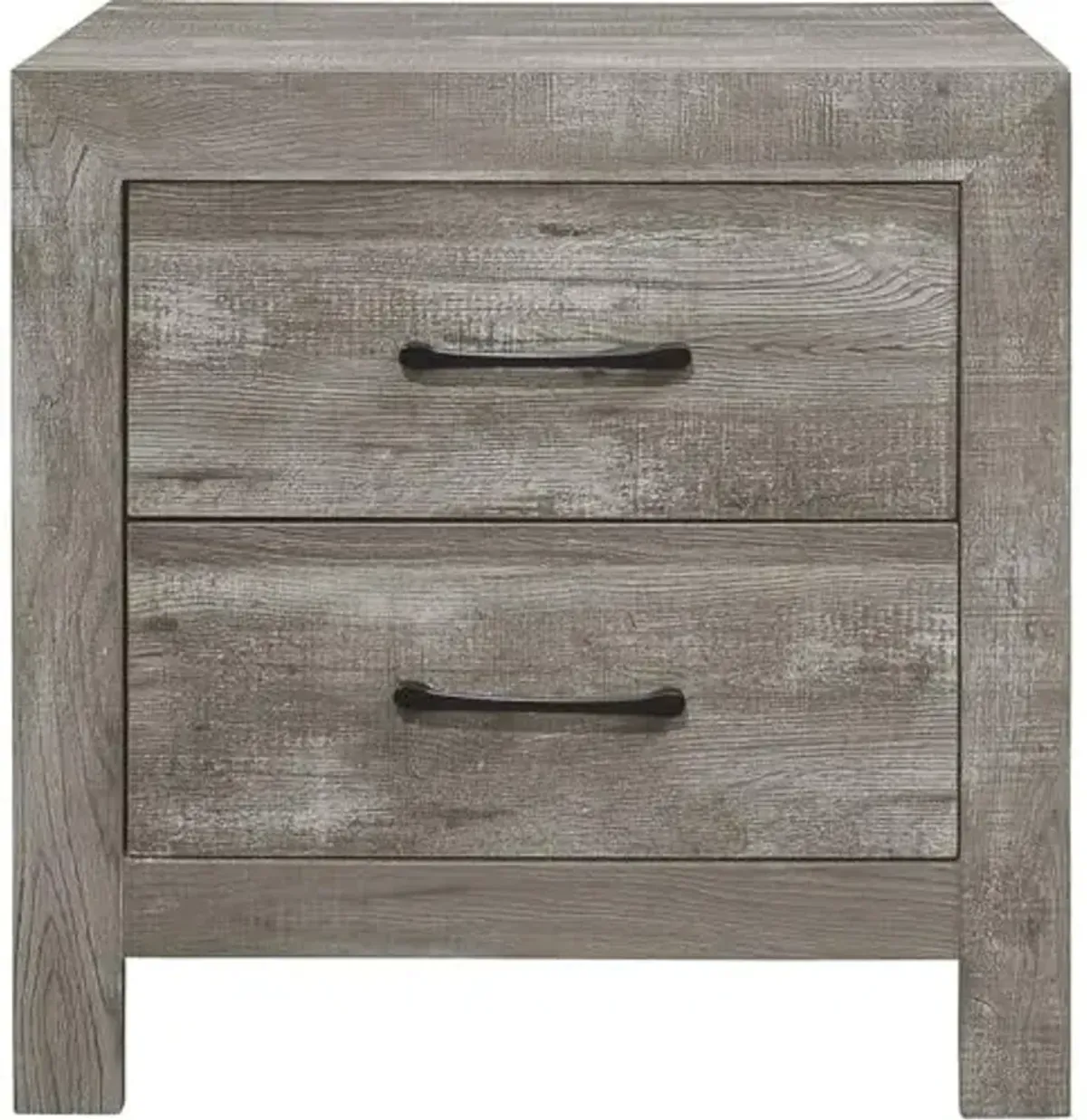 Homelegance Lexicon Wood 2 Drawer Nightstand in Gray