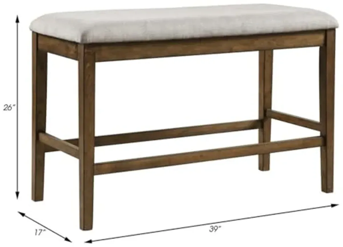 Lexicon Balin Counter Height Wood Bench in Oak