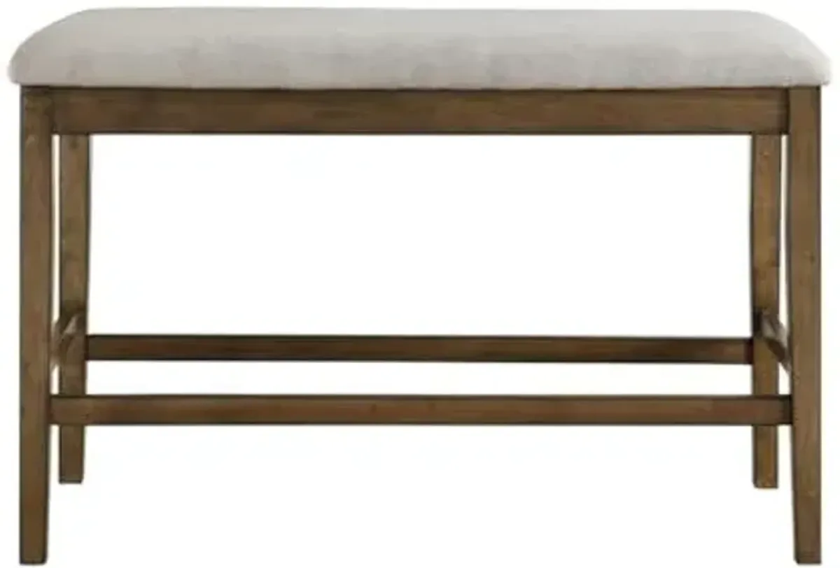 Homelegance Lexicon Balin Counter Height Wood Bench in Oak