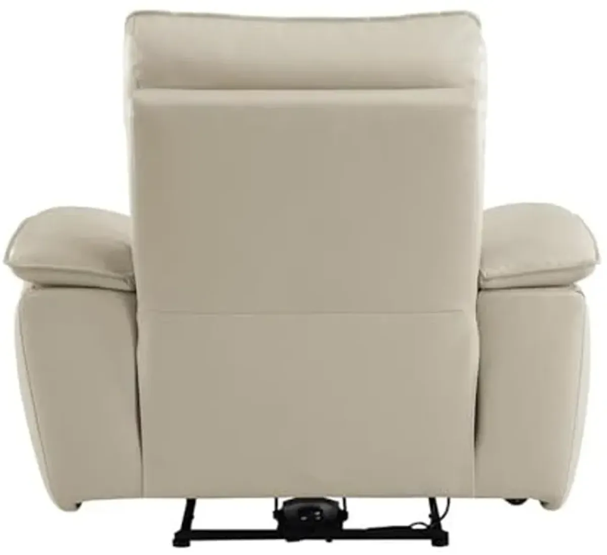 Lexicon Maroni Wood & Leather Power Reclining Chair with Power Headrest in Beige