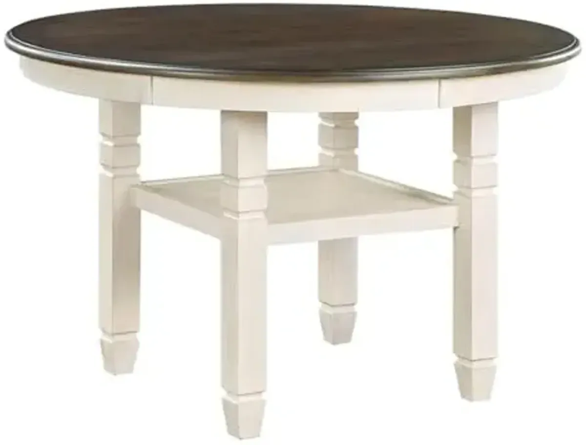 Homelegance Lexicon Transitional Wood Dining Room Table in Brown/Antique White