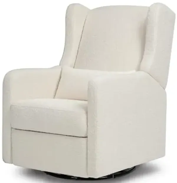 Davinci Carter’s Arlo 270° Swivel Rocker Recliner Chair - GREENGUARD Gold, FSC & Certi-PUR US Certified - Ultra Comfy Nursery Glider Recliner - Glider Rocking Chair for Nursery and Living Room, Ivory