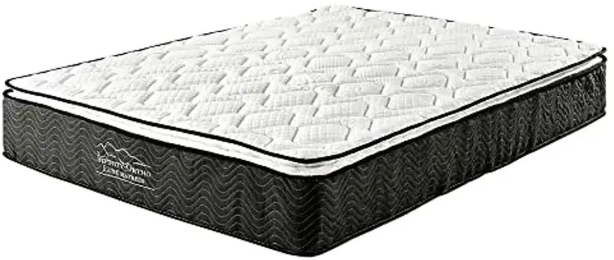 Swiss Ortho Sleep 12 inch Plush Pillow Top & Individually Wrapped Pocket Coils Innerspring - Green Foam Certified, Full, White