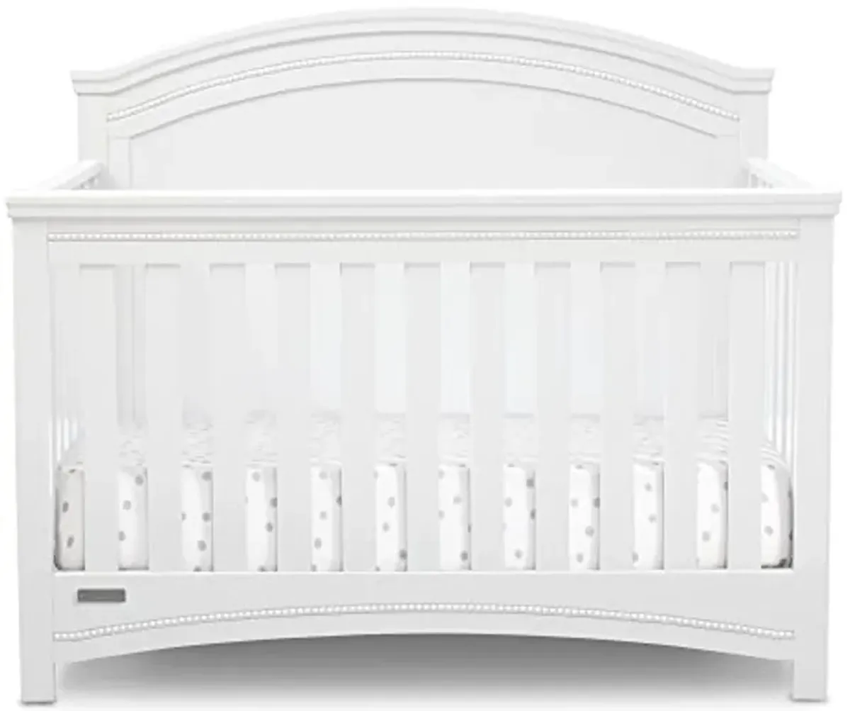 Delta Children Simmons Kids SlumberTime Emma 4-in-1 Convertible Baby Crib N More - Greenguard Gold Certified, Bianca White