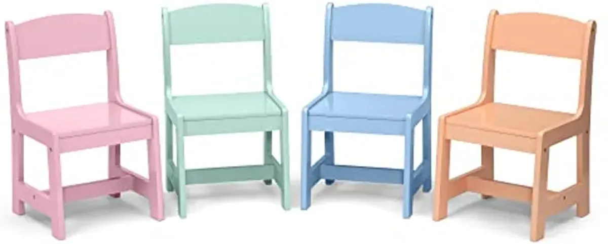 Delta Children MySize Kids Table with 4 Chairs, Bianca White/Pastel