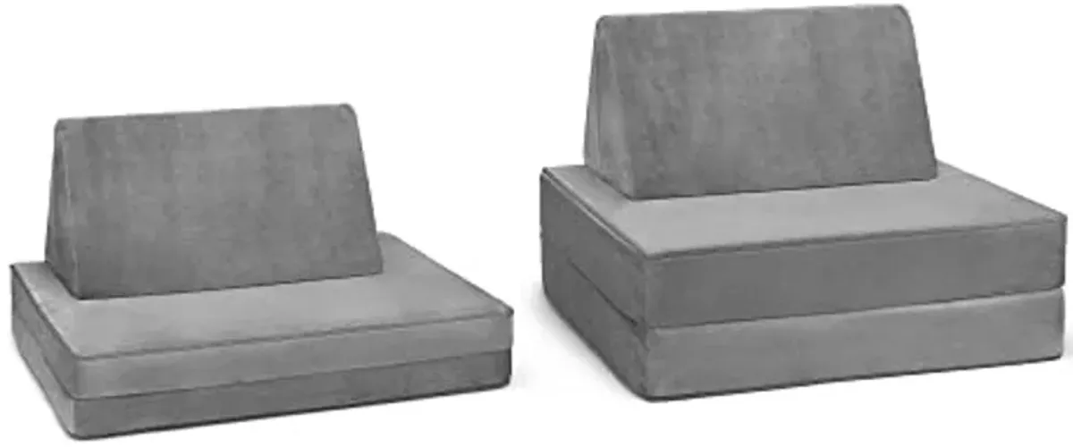 Delta Children Cozee 4-Piece Lounger and Play Set Sofa/Couch, Grey