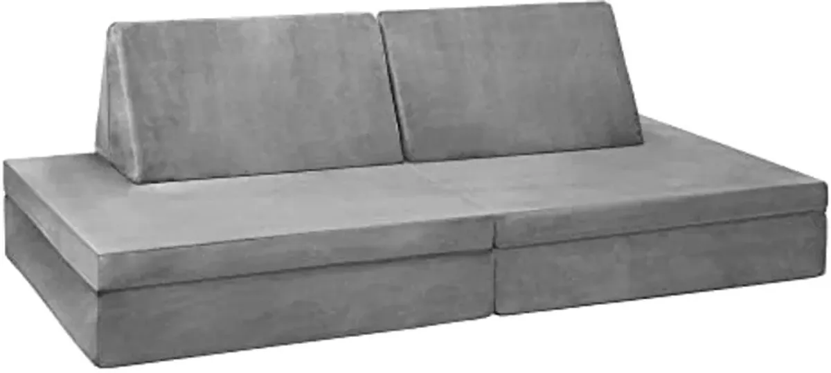 Delta Children Cozee 4-Piece Lounger and Play Set Sofa/Couch, Grey