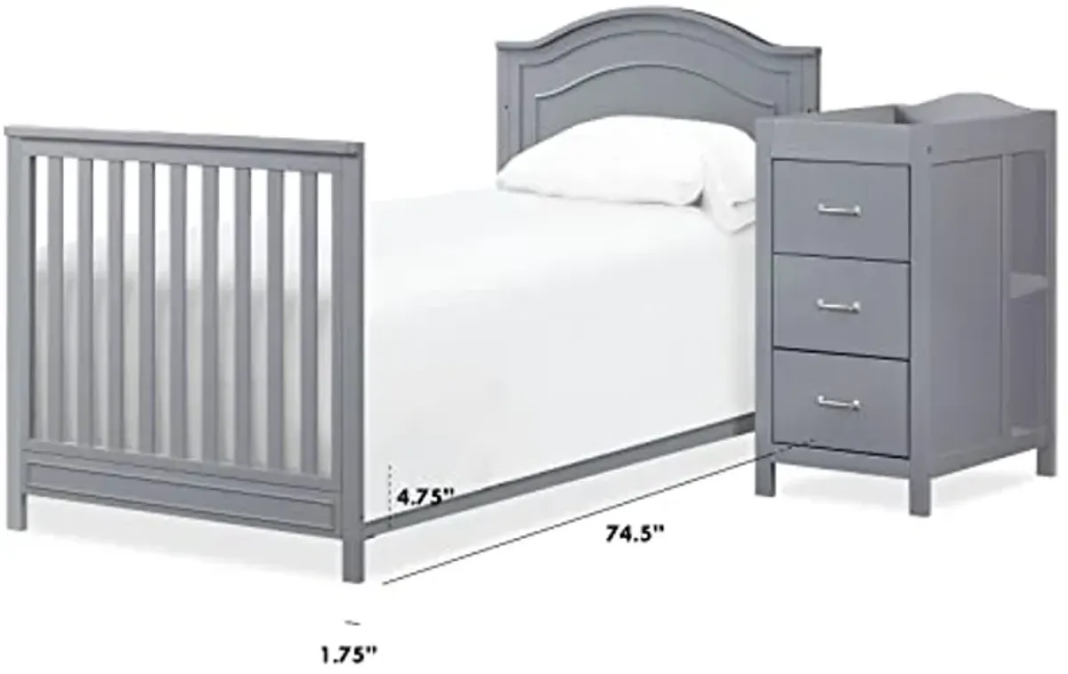 DaVinci Twin Size Conversion Kit (M12899) for Charlie Mini Crib and Changer Combo in Grey