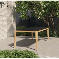 Amazonia Riso Rectangular Outdoor Dining Table | Teak Finish 100% FSC Eucalyptus | Ideal for Outdoors and Indoors (XL, Black)