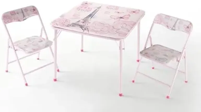 Heritage Kids Paris 3 Piece Table and Chair Set, Pink