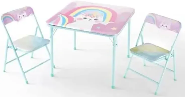 Heritage Kids Caticorn 3 Piece Table and Chair Set, Multicolor