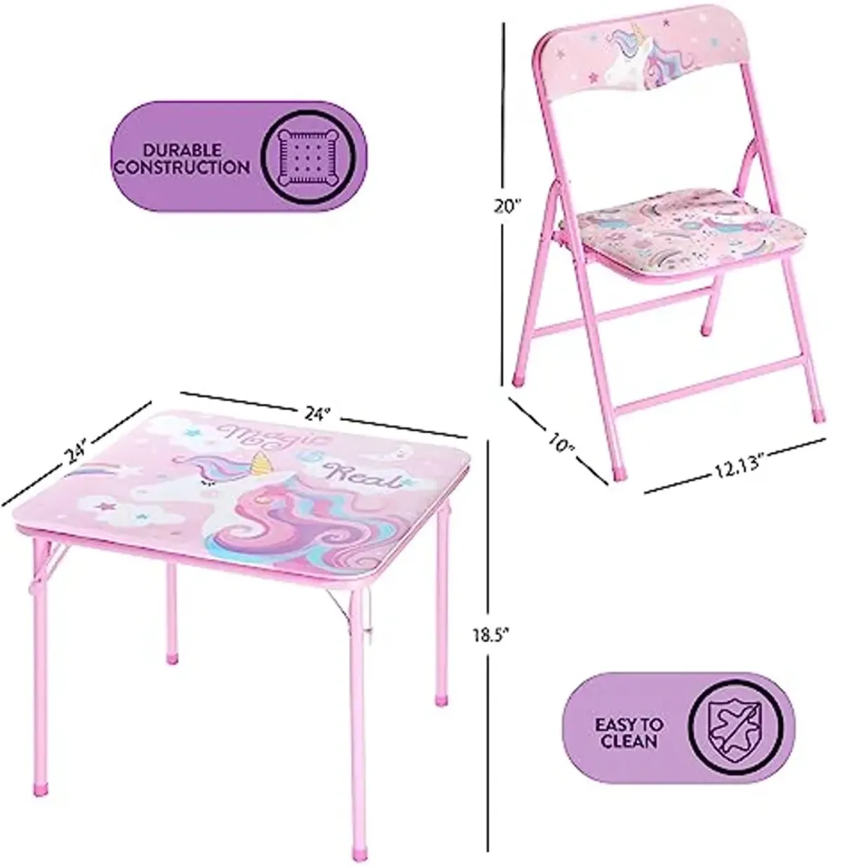 Heritage Kids Unicorn 3 Piece Table and Chair Set