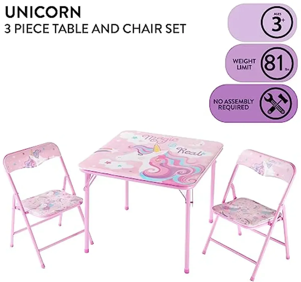 Heritage Kids Unicorn 3 Piece Table and Chair Set