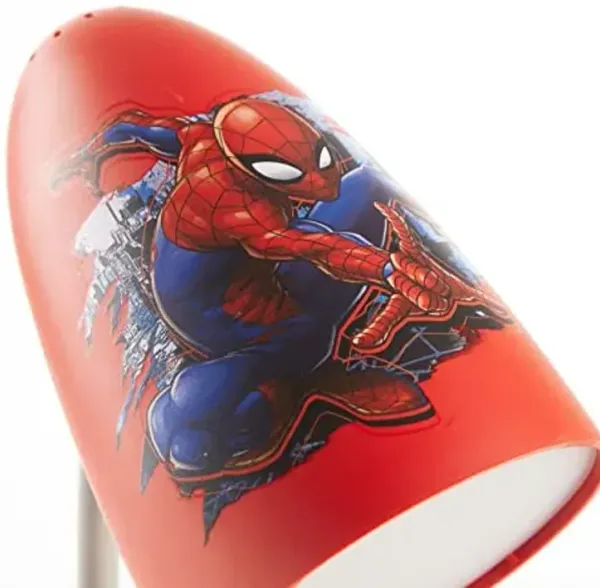 Idea Nuova Spiderman Switch Operated LED Task Table and Desk Lamp with Charging Outlet