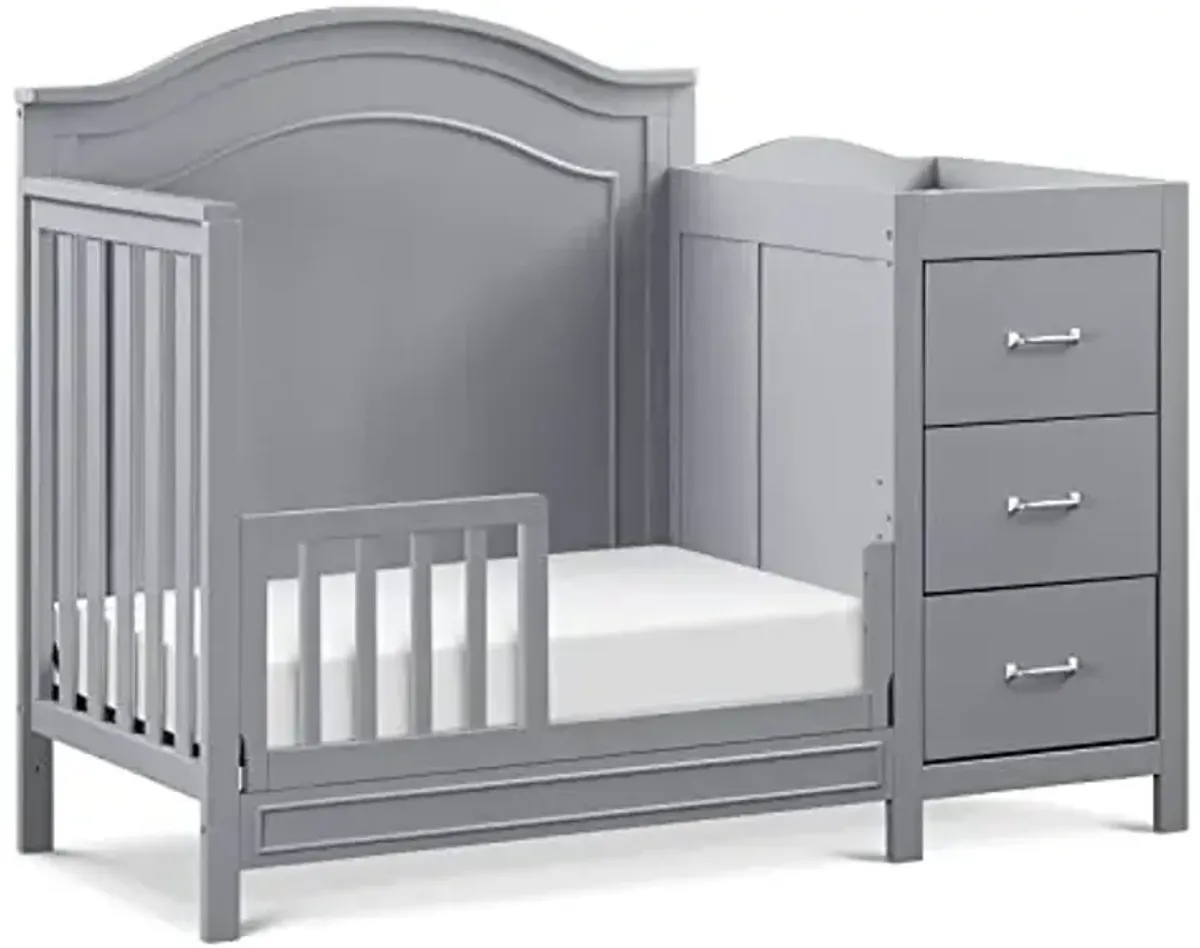 Davinci Charlie 4-in-1 Convertible Mini Crib & Changer in Grey