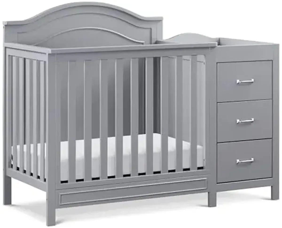 Davinci Charlie 4-in-1 Convertible Mini Crib & Changer in Grey