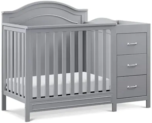 Davinci Charlie 4-in-1 Convertible Mini Crib & Changer in Grey