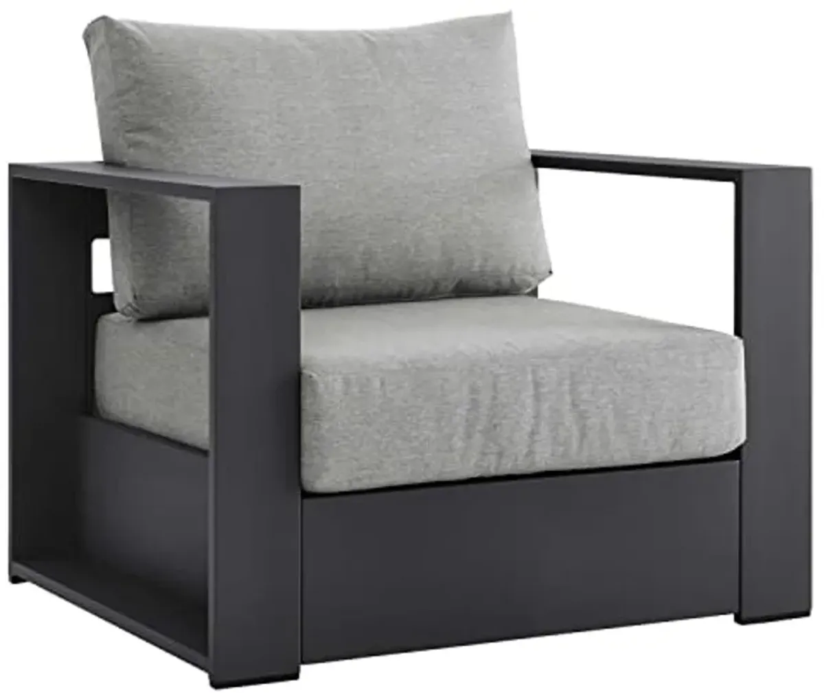 Modway Tahoe Fabric & Aluminum Outdoor Armchair in Gray (Set of 2)