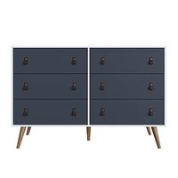 Manhattan Comfort Amber Double Dresser, Dark Blue