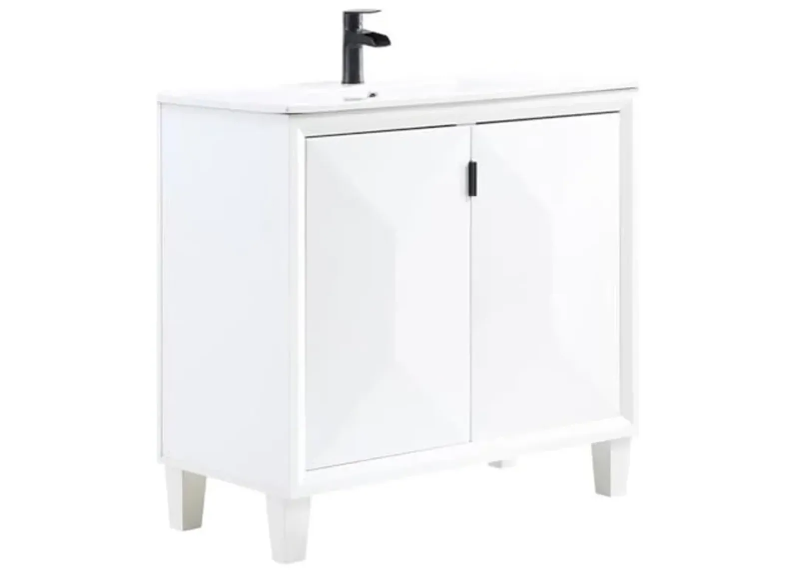 Manhattan Comfort Hyde 36" Bathroom Vanity Sink in White