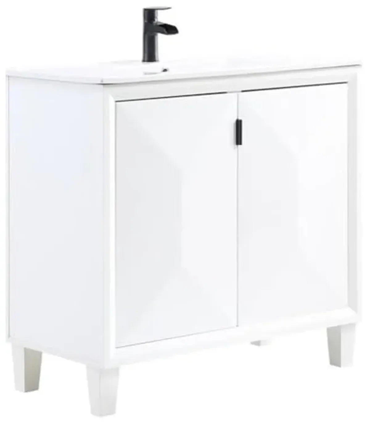 Manhattan Comfort Hyde 36" Bathroom Vanity Sink in White