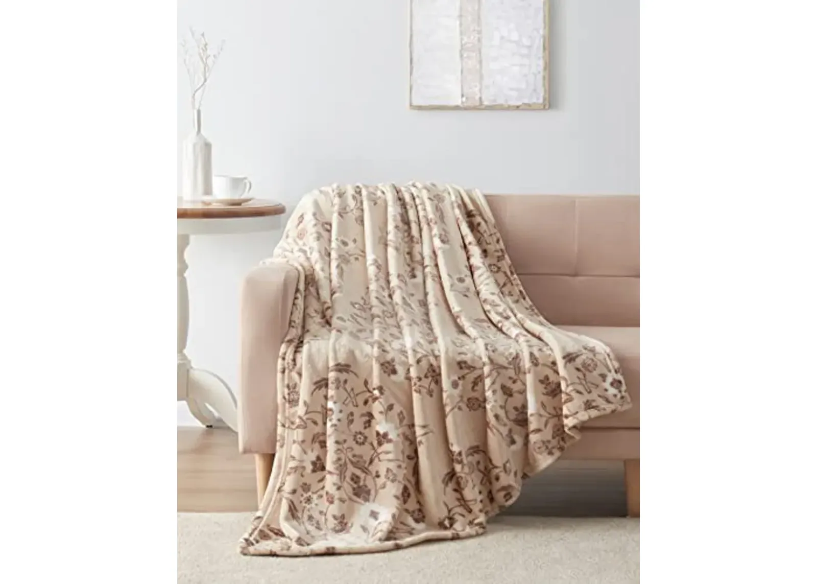 Tahari Home - Throw, Soft & Cozy Blanket, Oversized Style for Couch or Bed (Ilara Tan, 50" x 70")