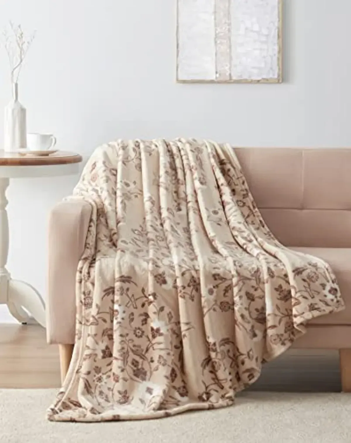 Tahari Home - Throw, Soft & Cozy Blanket, Oversized Style for Couch or Bed (Ilara Tan, 50" x 70")