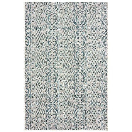 Lr Home Ox Bay Sylvestra Entwined Geometric Indoor/Outdoor Area Rug, Blue/Green, 1'10" x 3'