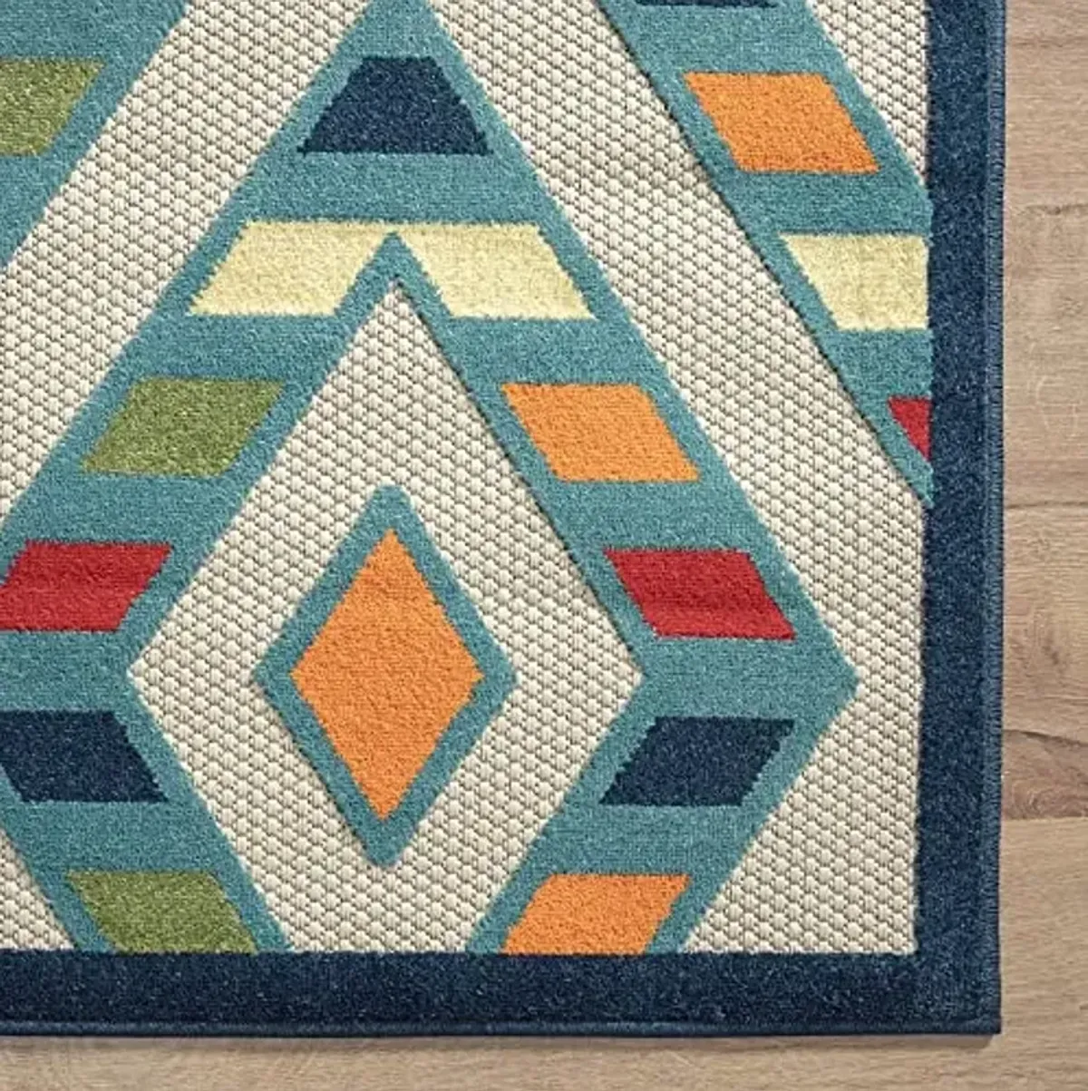 LR Home 2x3 Indoor/Outdoor Area Rug for Home Decor | Transitional Diamond Carpet Suitable for Living Room, Bedroom, Playroom, Patio, Garden | Durable Performance Farmhouse Rug | Gray/Multicolor